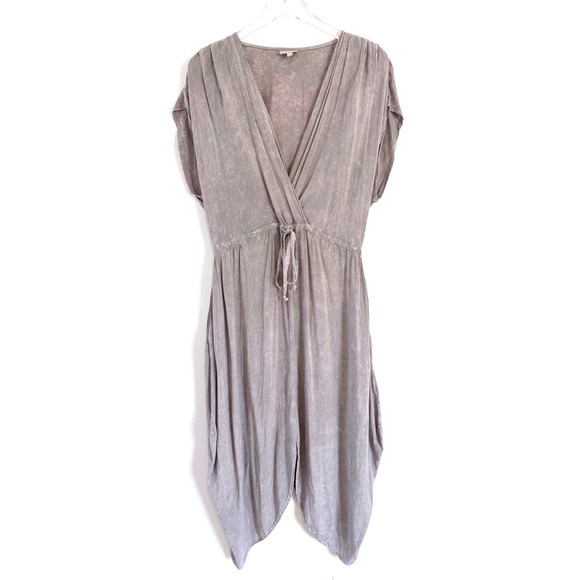 The Odells Dresses & Skirts - Anthropologie The Odells | Grey Space Dye V-Neck Short Sleeve Maxi Dress